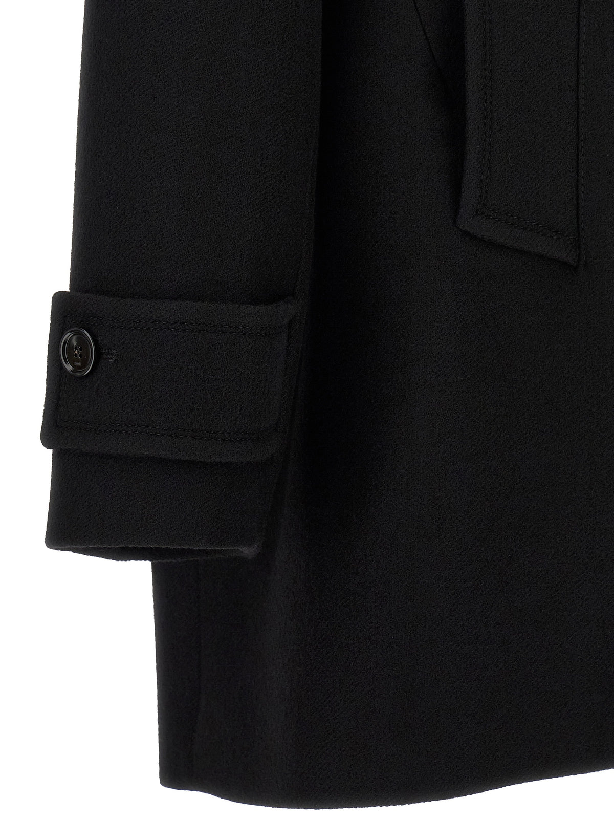 Ami Paris Black Virgin Wool Men's Coat