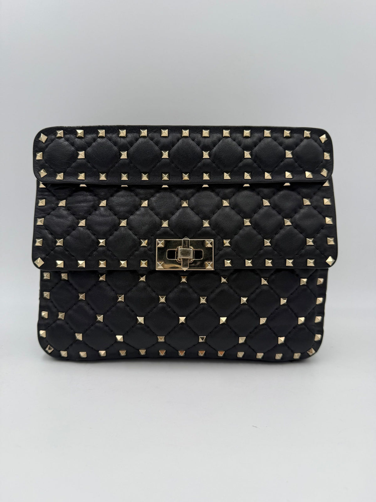 Valentino Garavani VALENTINO GARAVANI Rockstud Spike Black Women's Handbag (Pre-Owned)