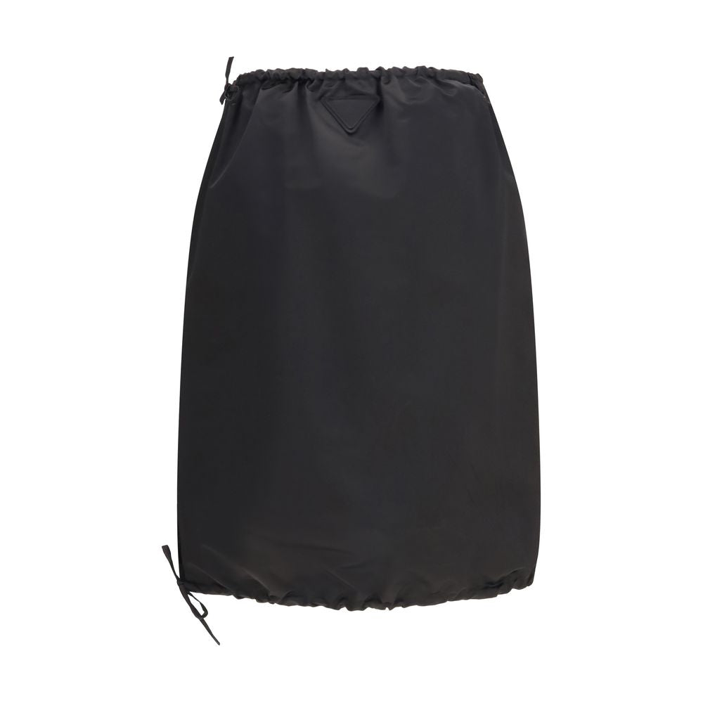 Prada Black Silk Midi Women's Skirt