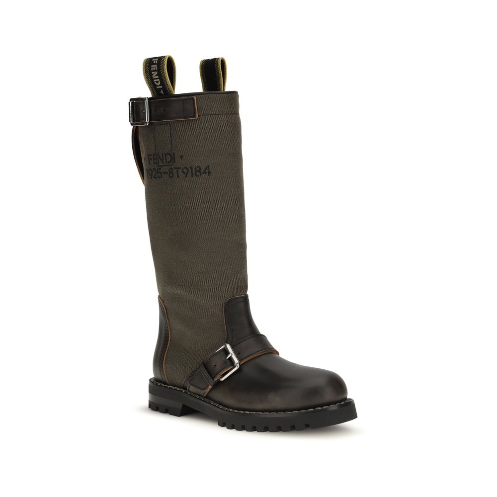 Fendi Bicolor Cotton Women's Boots
