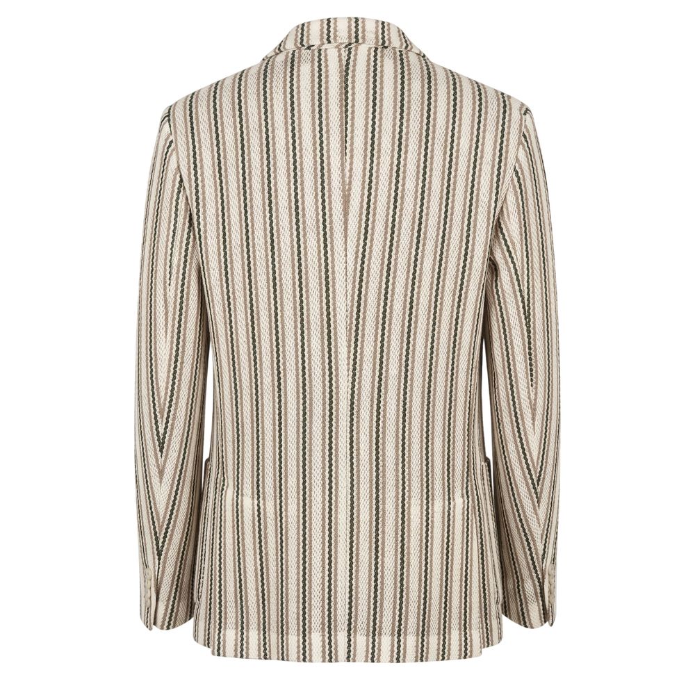 Roberto Pepe Luxury Beige Cotton Men Men's Jacket
