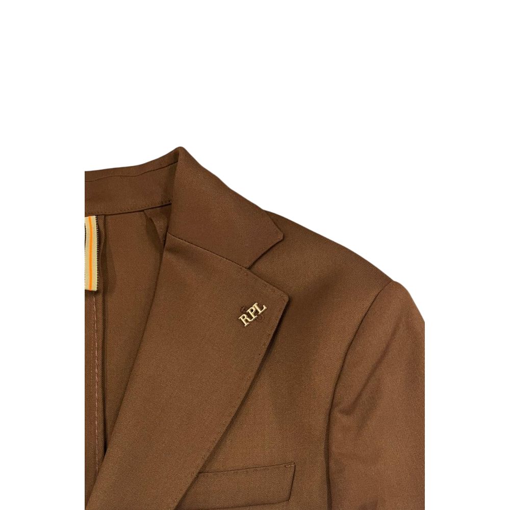 Roberto Pepe Luxury Brown Viscose Men's Men's Jacket