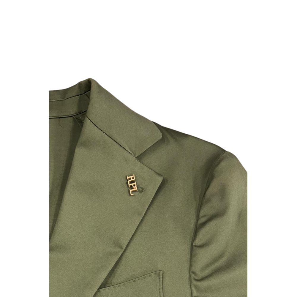 Roberto Pepe Luxury Green Cotton Men Men's Jacket