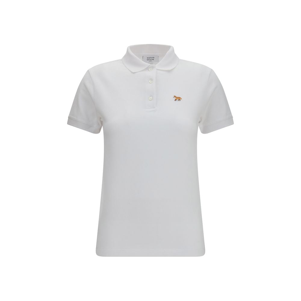 Maison Kitsuné White Cotton Polo Women's Shirt