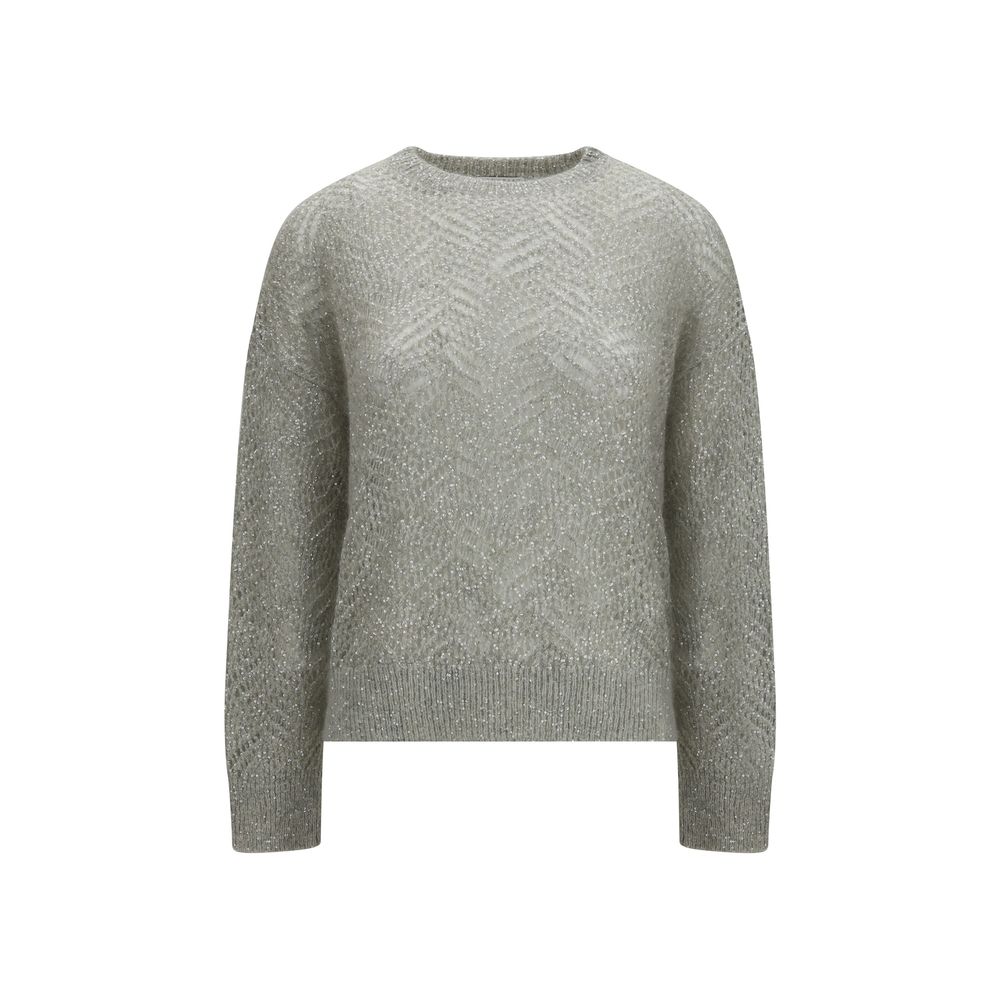 Brunello Cucinelli Gray Linen Women's Sweatshirt