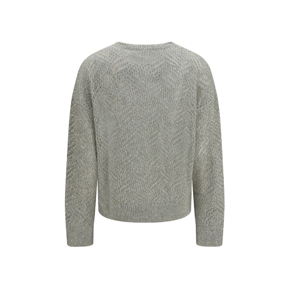 Brunello Cucinelli Gray Linen Women's Sweatshirt
