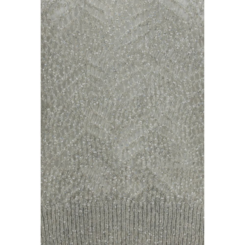 Brunello Cucinelli Gray Linen Women's Sweatshirt