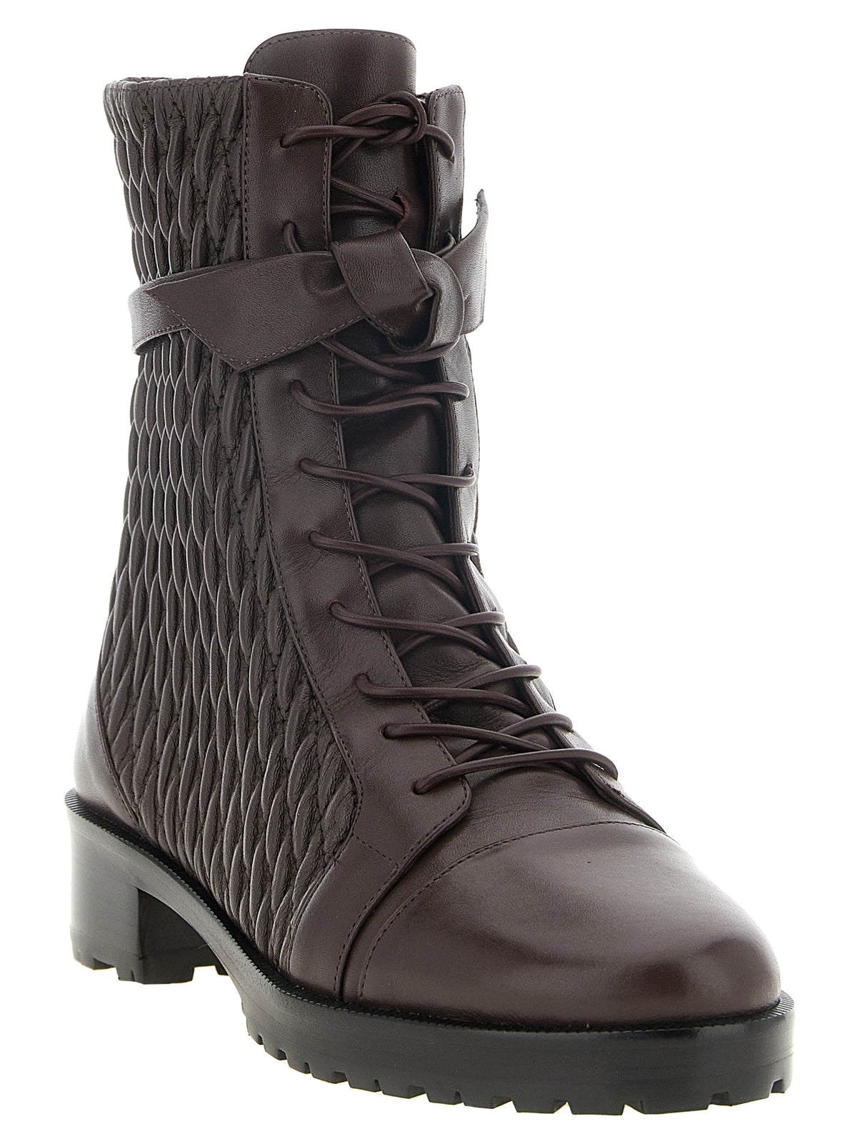 Alexandre Birman Purple Calfskin Lace-Up Women's Boots