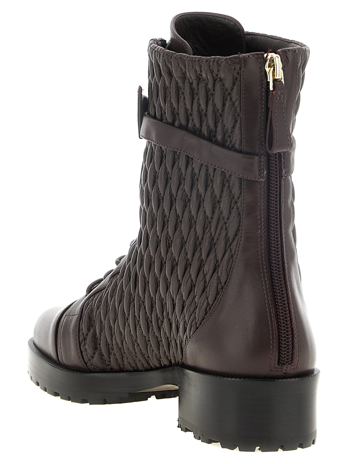 Alexandre Birman Purple Calfskin Lace-Up Women's Boots
