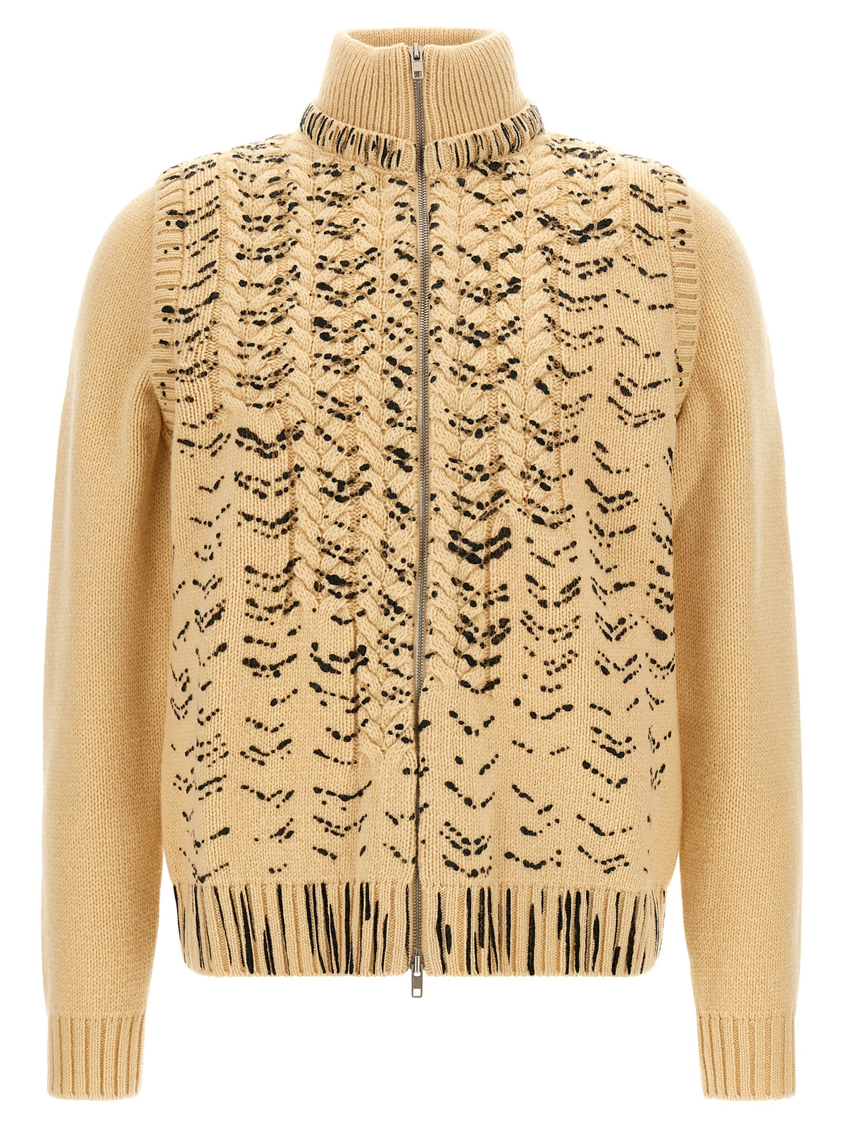 Maison Margiela Beige Virgin Wool Men's Cardigan
