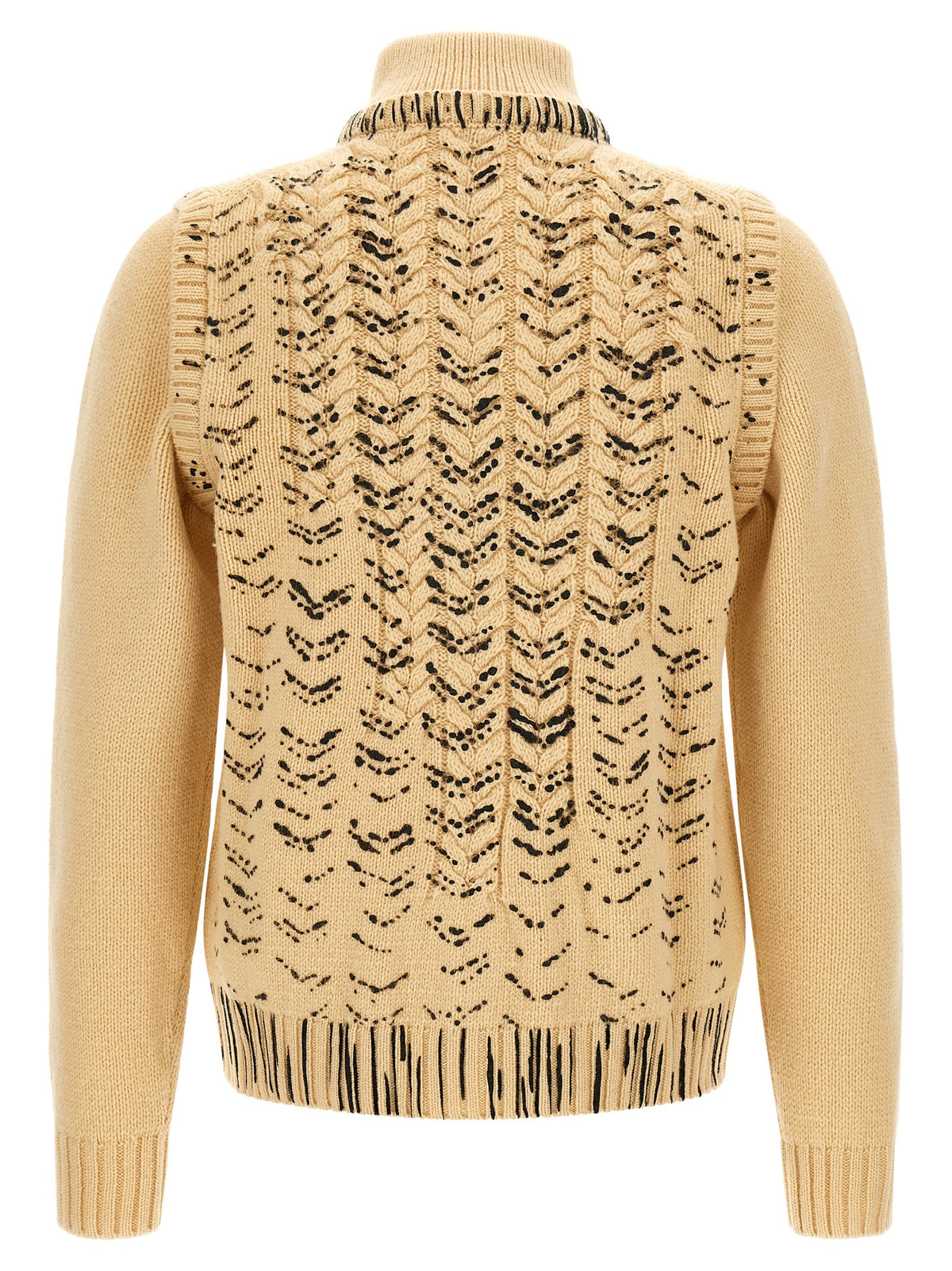 Maison Margiela Beige Virgin Wool Men's Cardigan