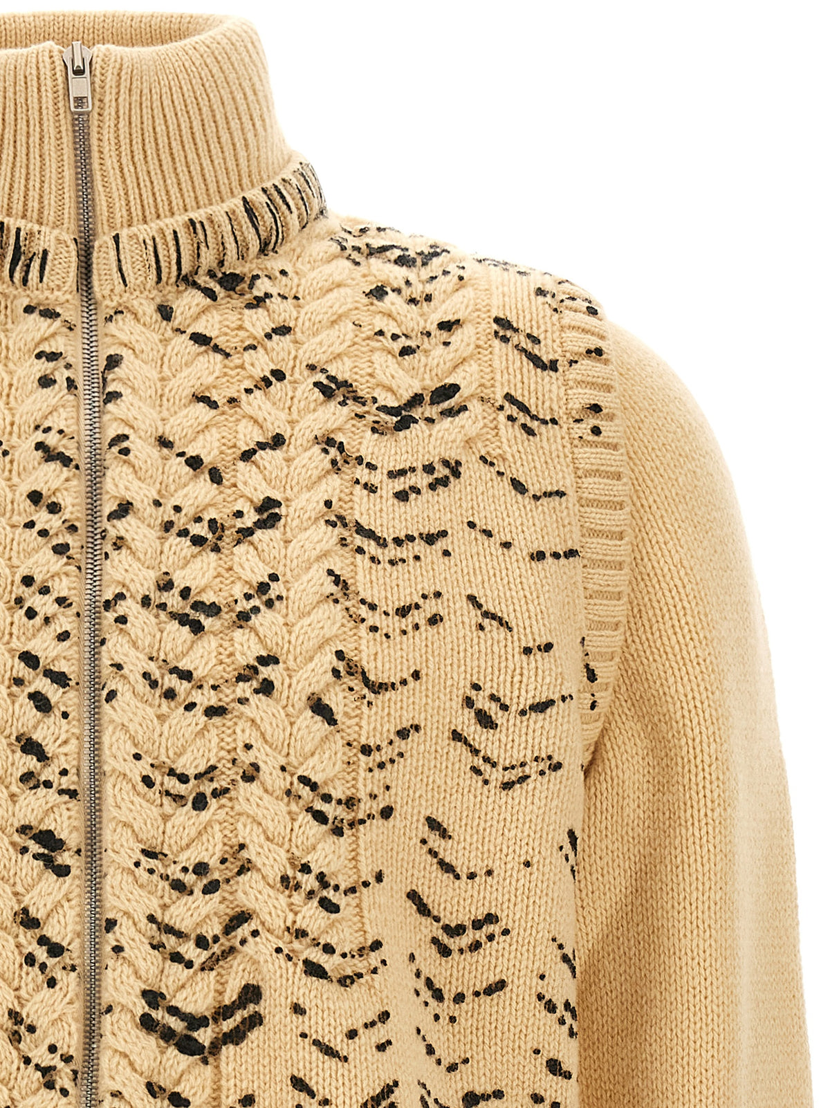 Maison Margiela Beige Virgin Wool Men's Cardigan