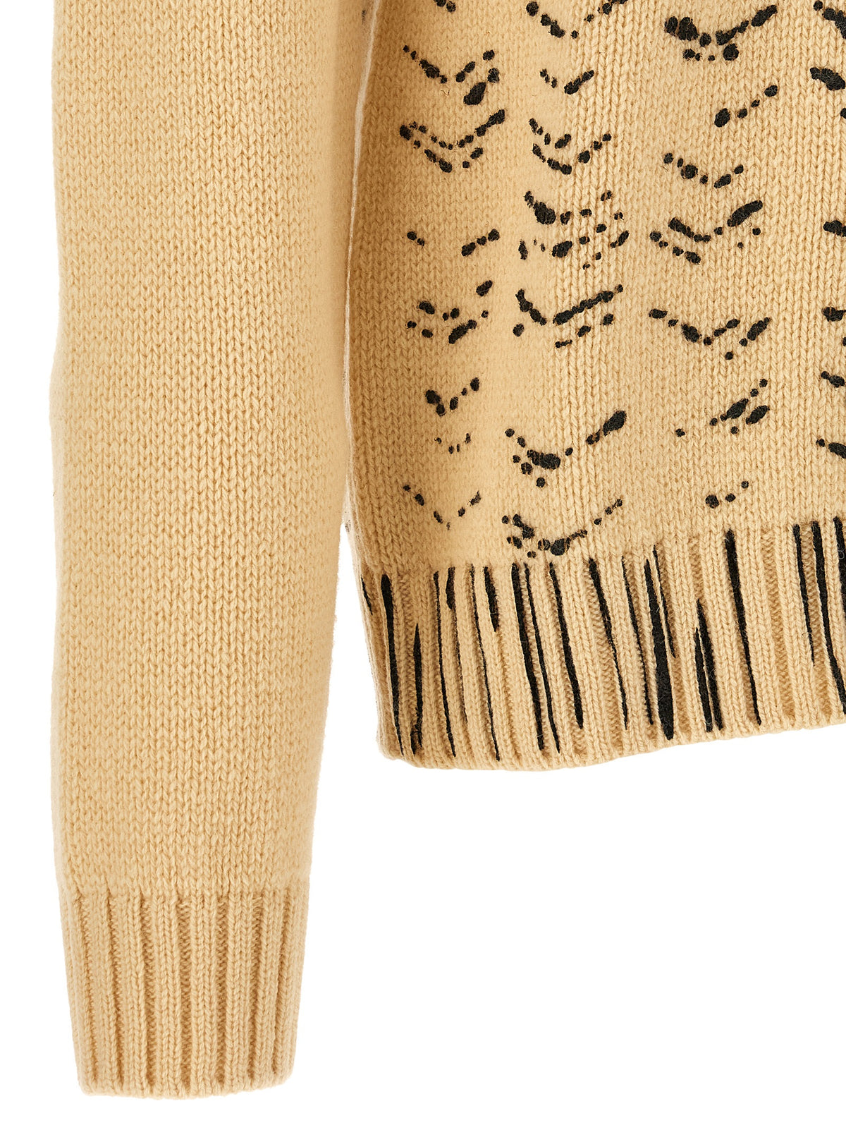 Maison Margiela Beige Virgin Wool Men's Cardigan