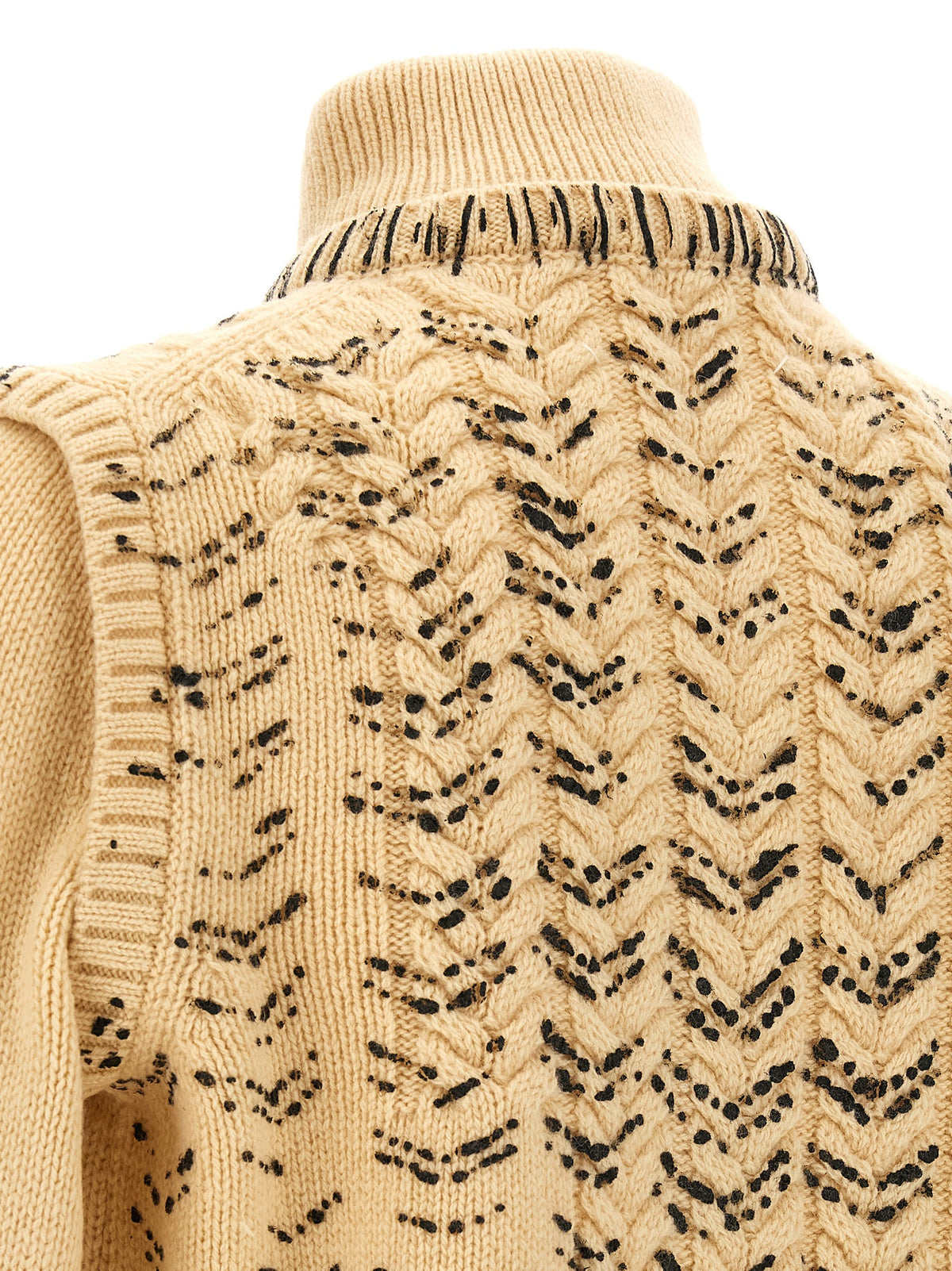 Maison Margiela Beige Virgin Wool Men's Cardigan