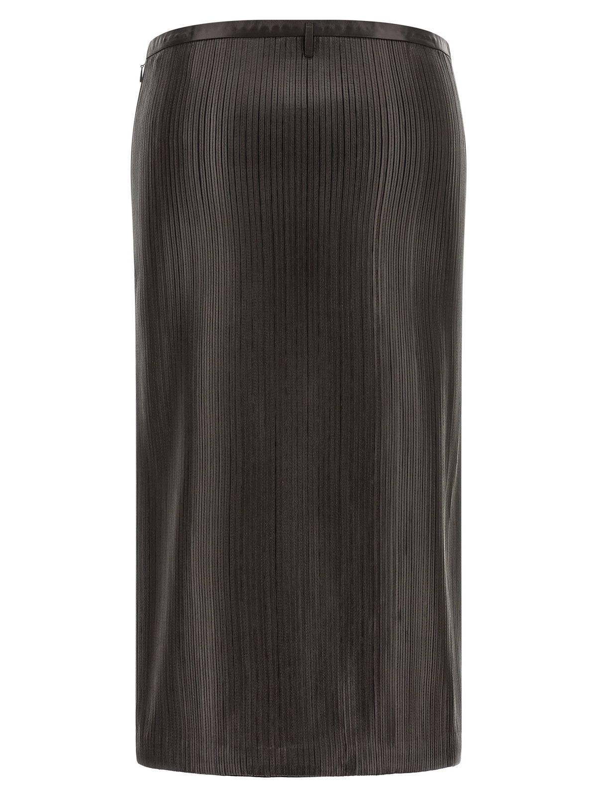 Tom Ford Brown Lamb Leather Midi Women's Skirt