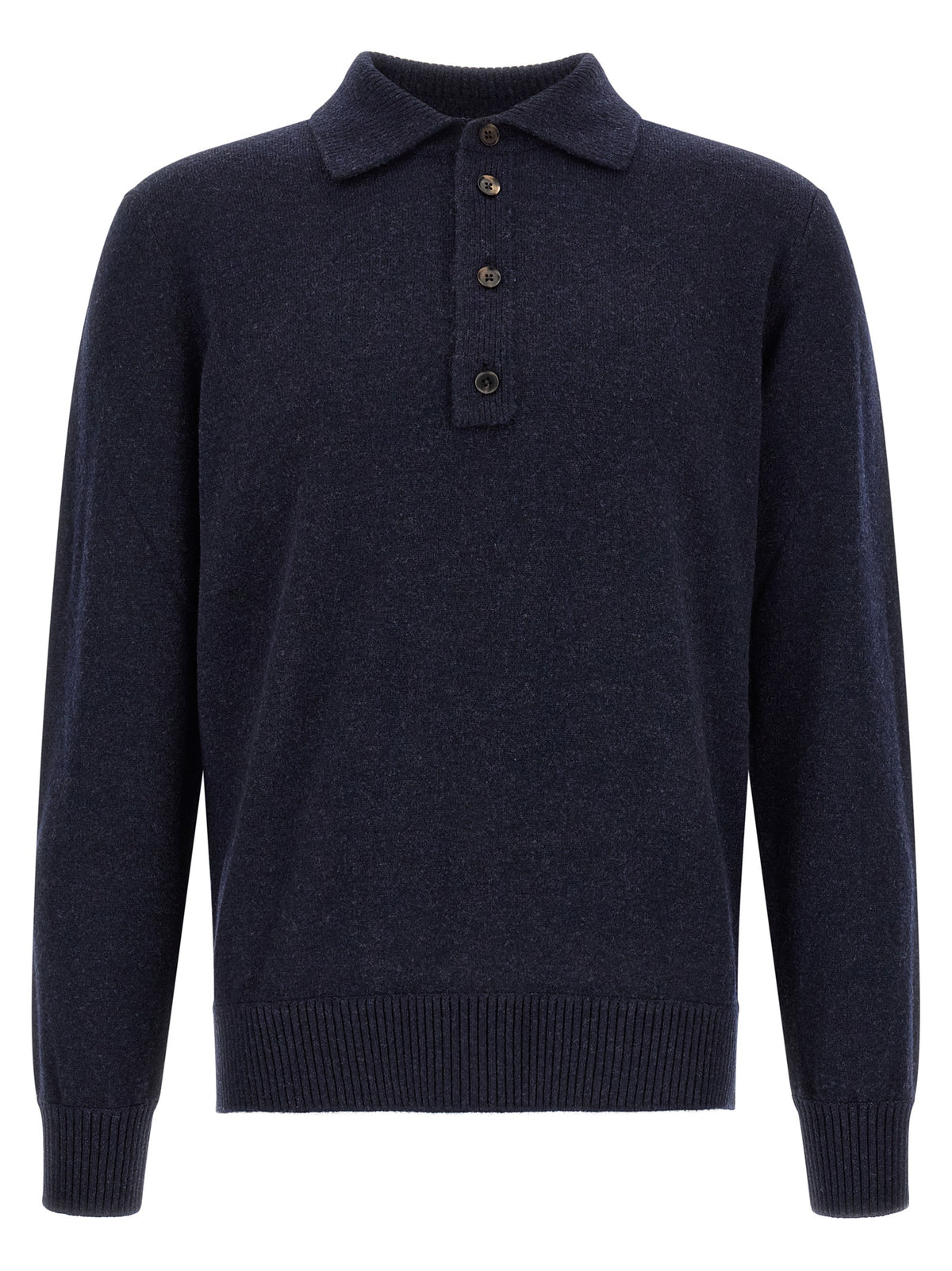ZEGNA Blue Wool Polo Men's Shirt