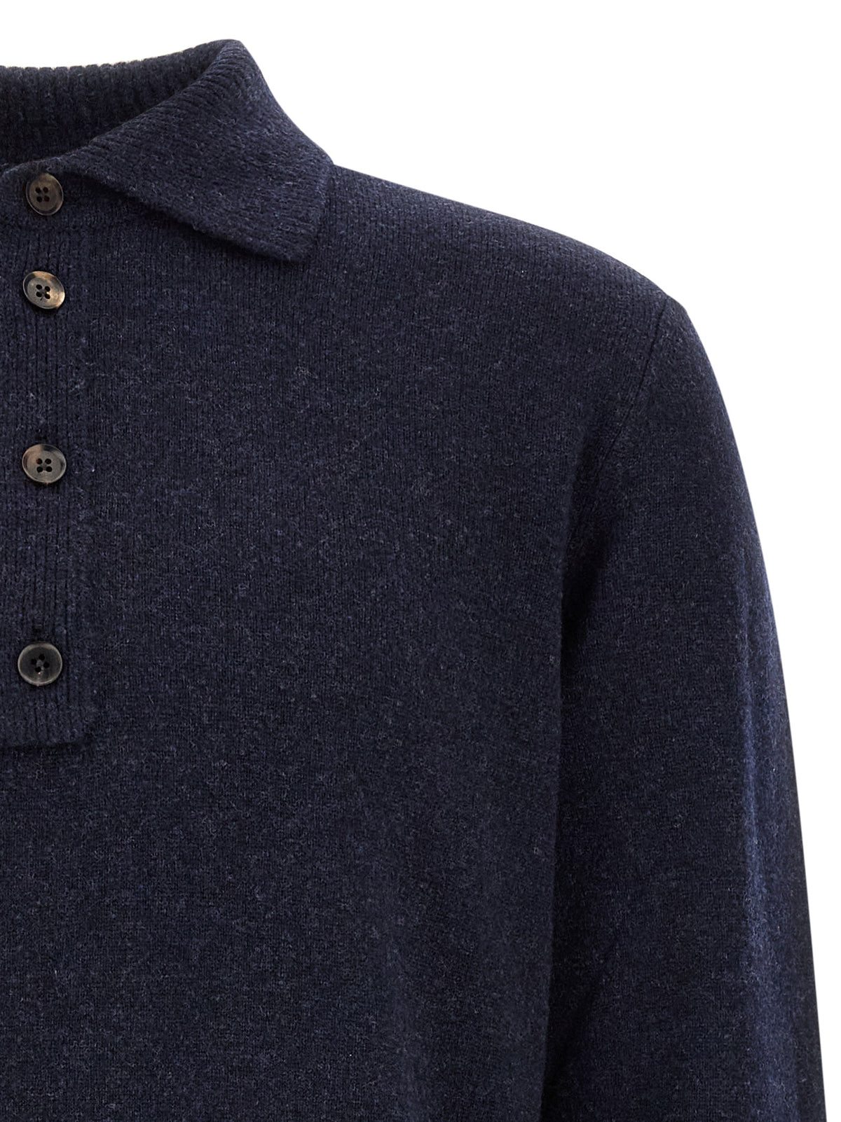 ZEGNA Blue Wool Polo Men's Shirt