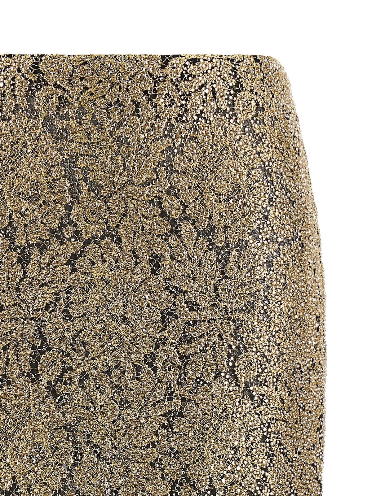 Ermanno Scervino Gold Polyester Midi Women's Skirt