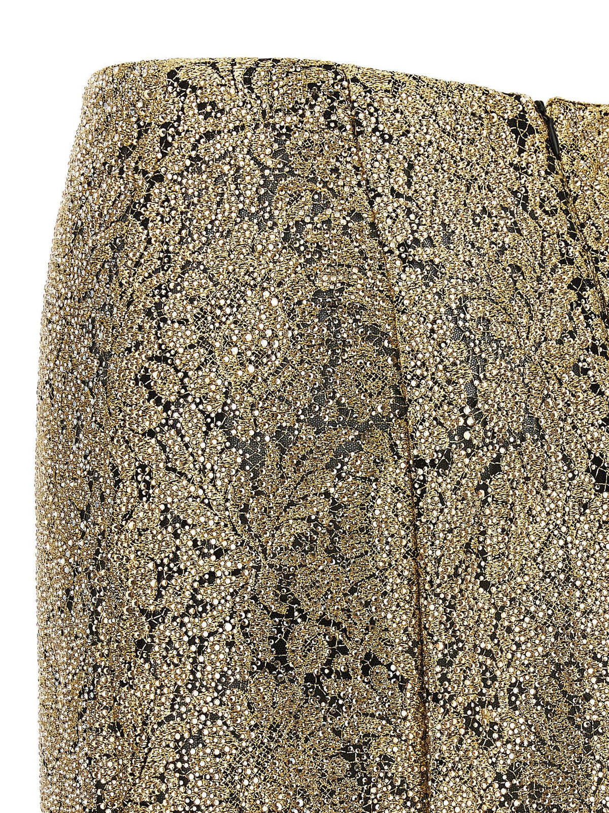 Ermanno Scervino Gold Polyester Midi Women's Skirt