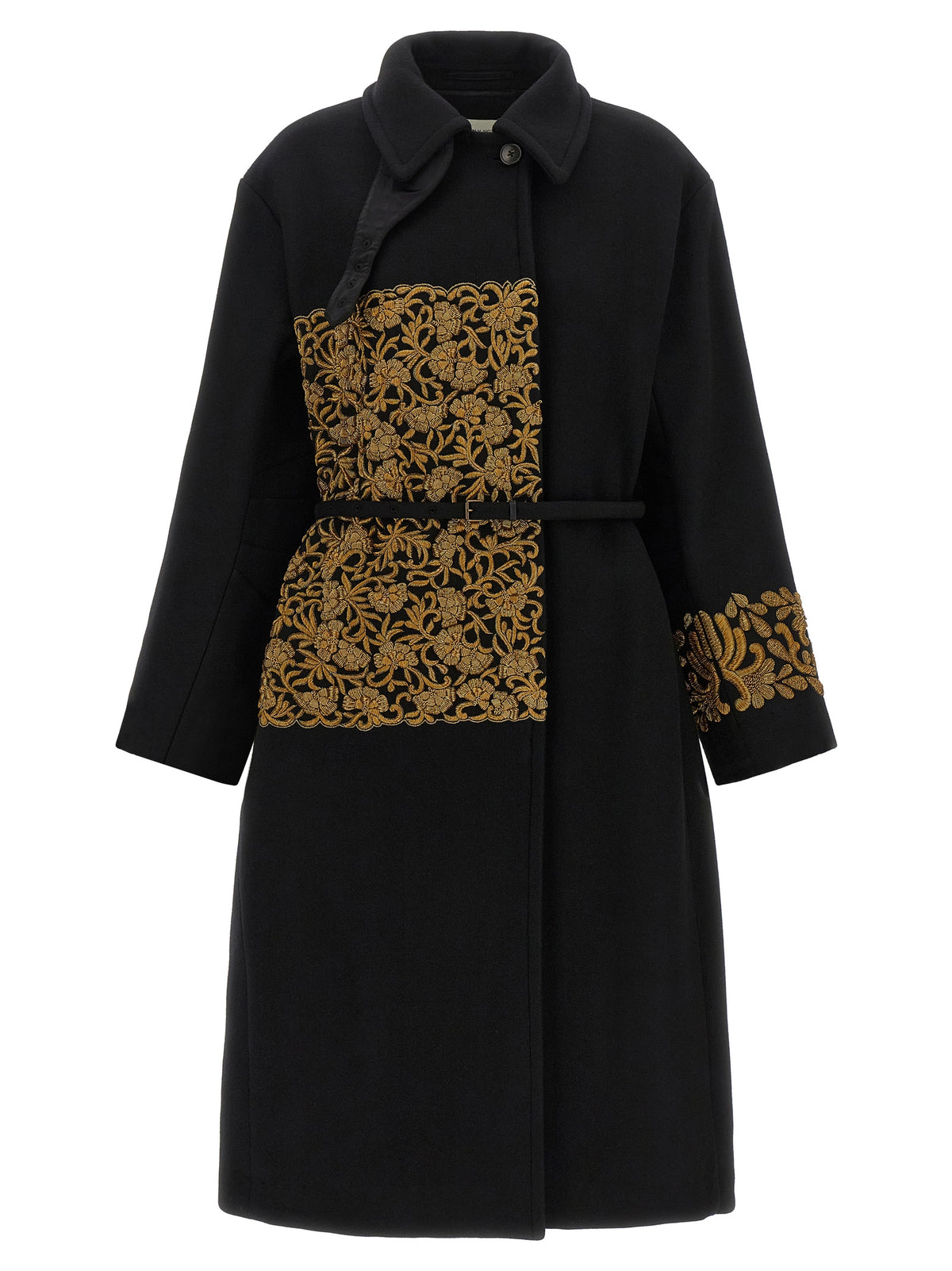 Dries Van Noten Black Wool Women's Coat