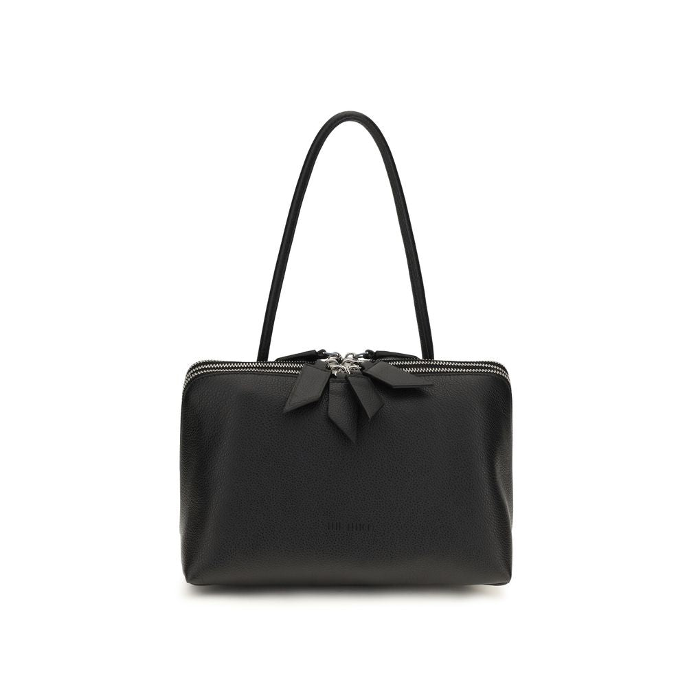 The Attico Black Calf Leather Bos Taurus Shoulder Women's Bag