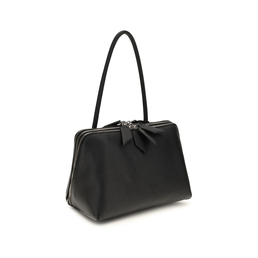 The Attico Black Calf Leather Bos Taurus Shoulder Women's Bag