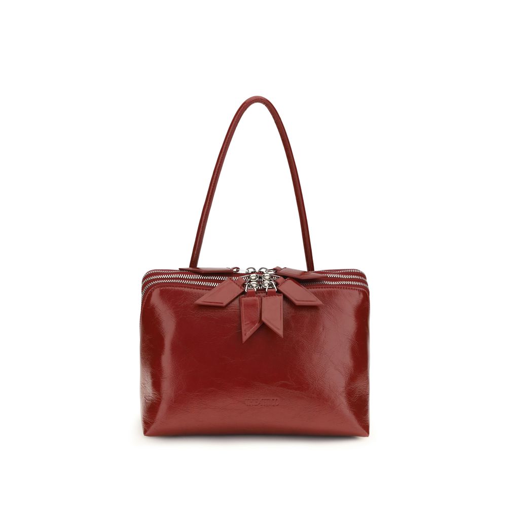 The Attico Red Calf Leather Bos Taurus Shoulder Women's Bag