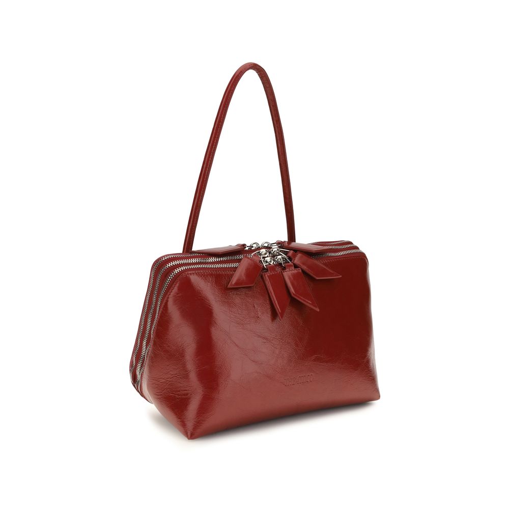 The Attico Red Calf Leather Bos Taurus Shoulder Women's Bag
