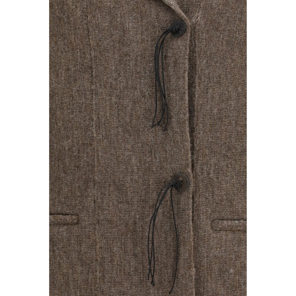 Giorgio Armani Brown Wool Oves Aries Full-Length Women's Jacket