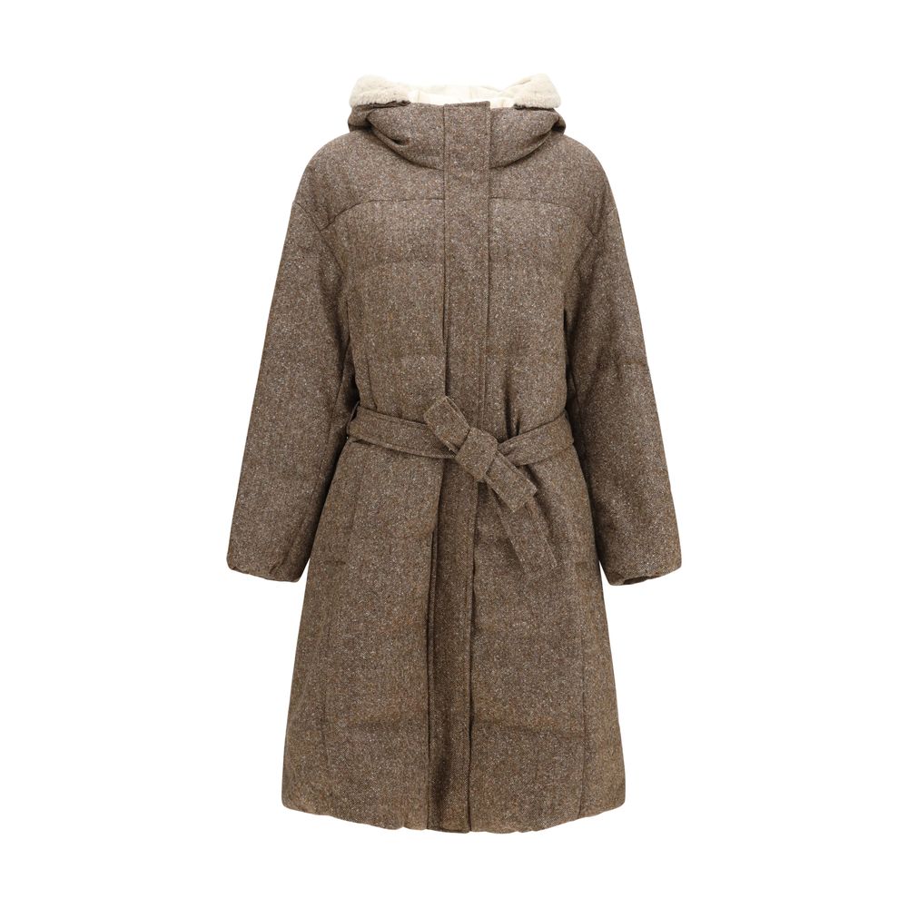 Brunello Cucinelli Brown Wool Oves Aries Women's Coat