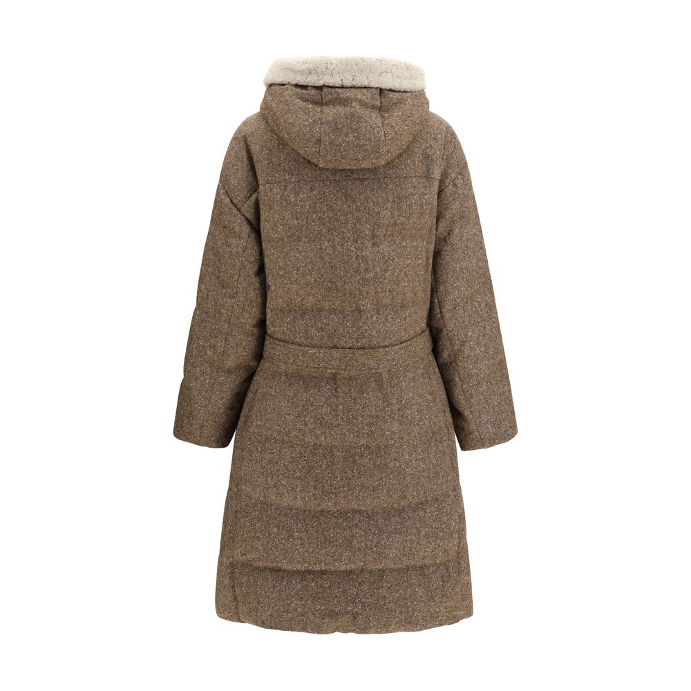 Brunello Cucinelli Brown Wool Oves Aries Women's Coat