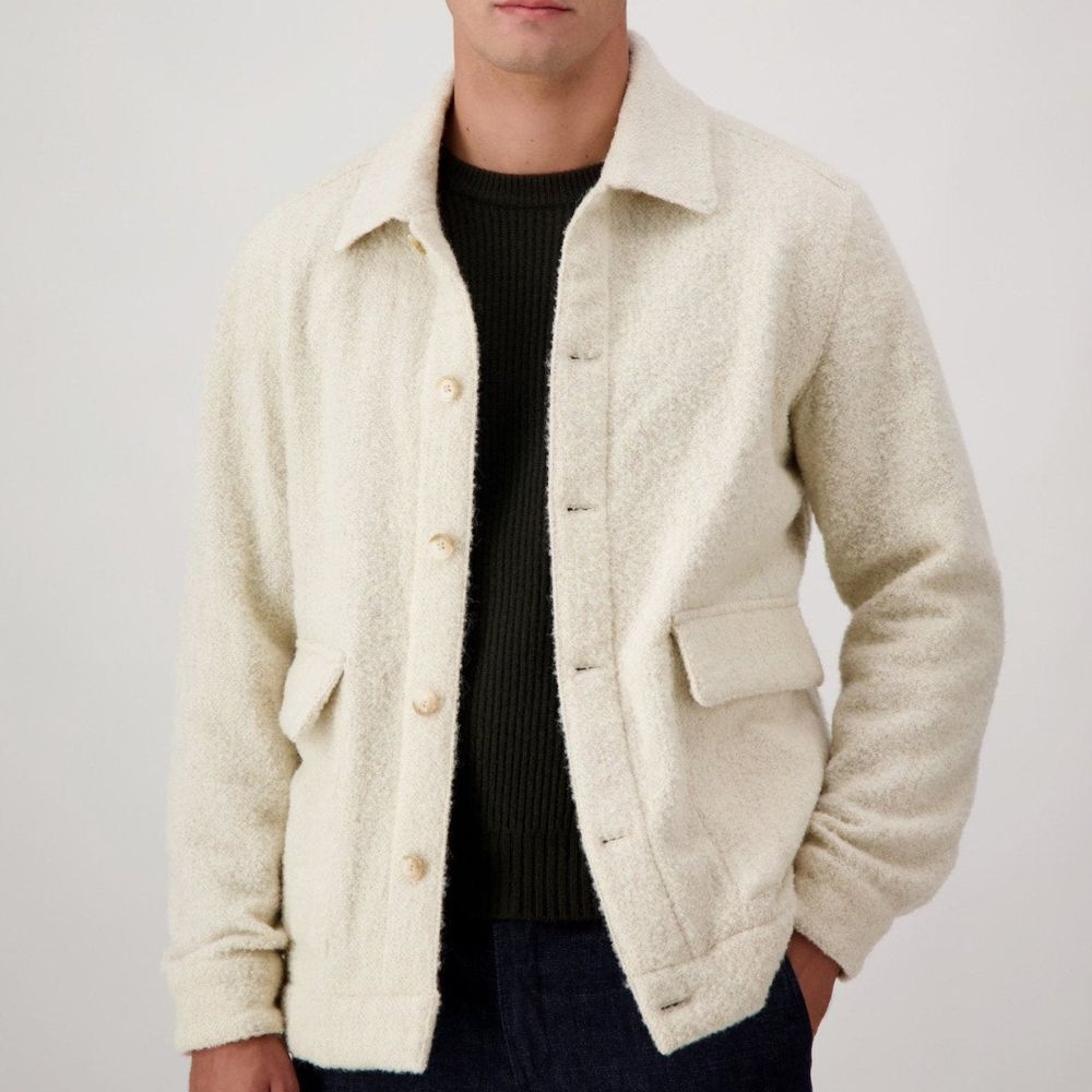 Autore Beige Virgin Wool Full-Length Men's Jacket