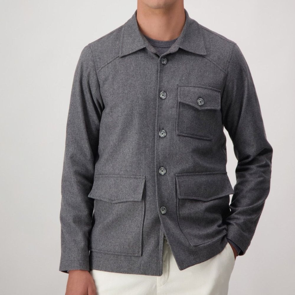 Autore Gray Cashmere Full-Length Men's Jacket