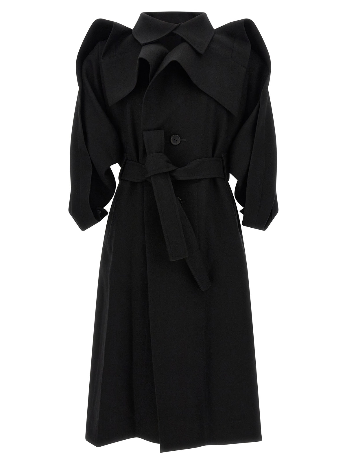 Issey Miyake Black Wool Women's Coat
