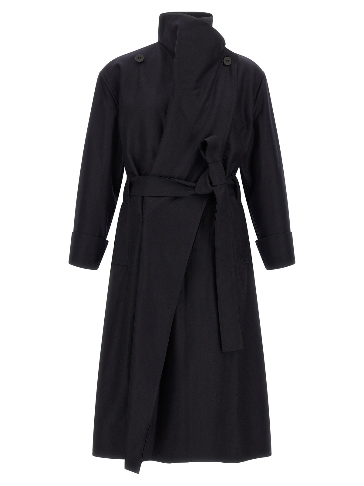 Issey Miyake Black Wool Women's Coat