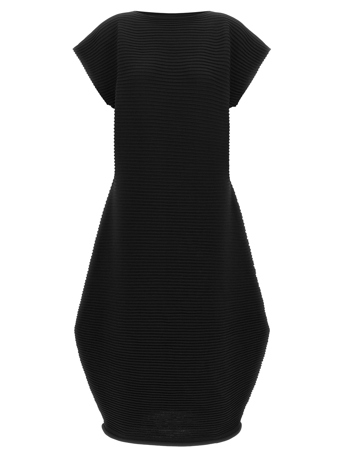 PLEATS PLEASE ISSEY MIYAKE Black Polyester Midi Women's Dress