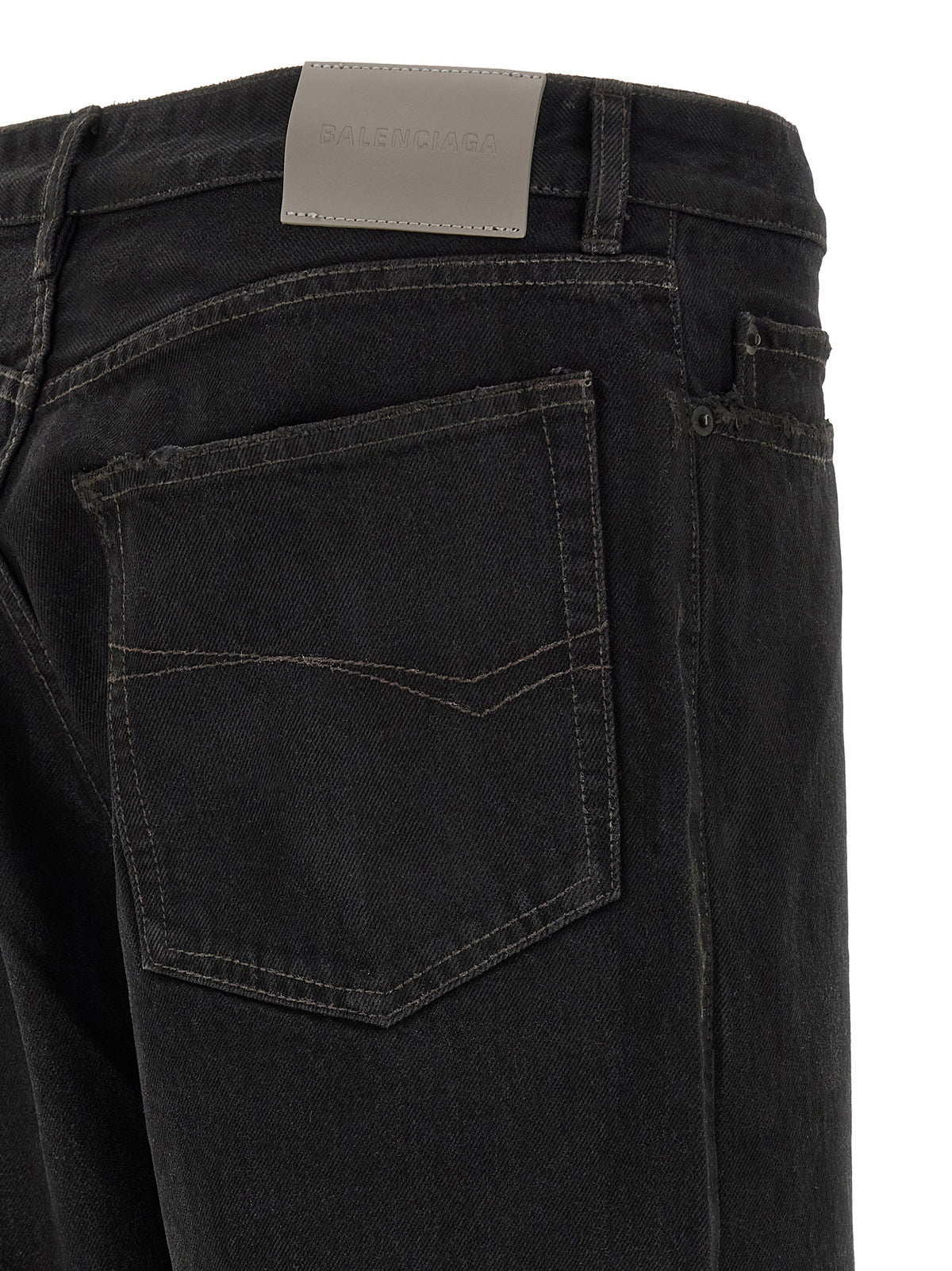 Balenciaga Black Cotton Relaxed Fit Men's Jeans