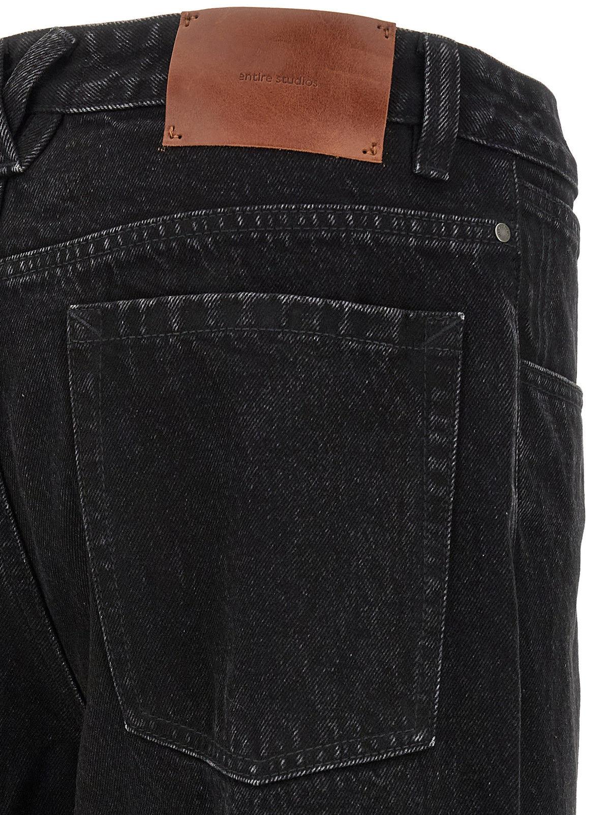 Entire Studios Black Cotton Straight-Leg Men's Jeans