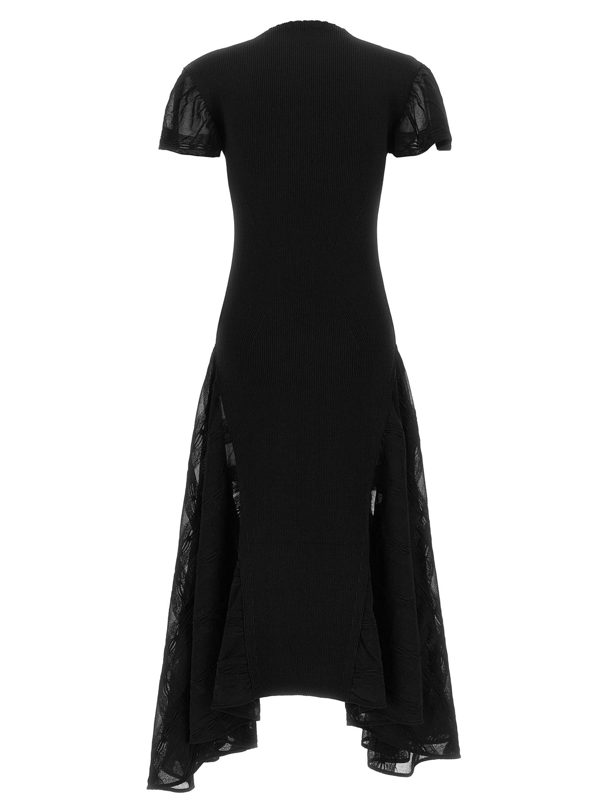 Lanvin Black Silk Midi Women's Dress