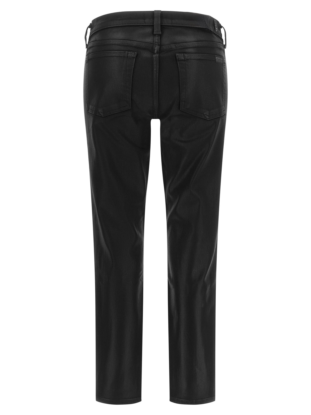 7 For All Mankind Black Cotton Cropped Women's Jeans