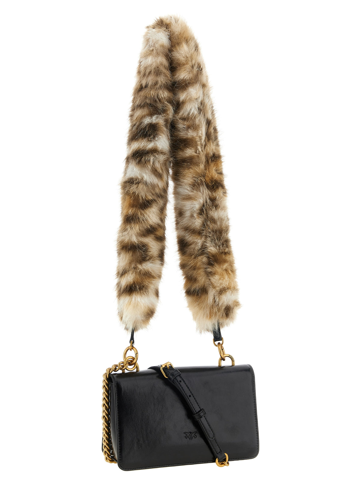 PINKO Black Calfskin Shoulder Women's Bag