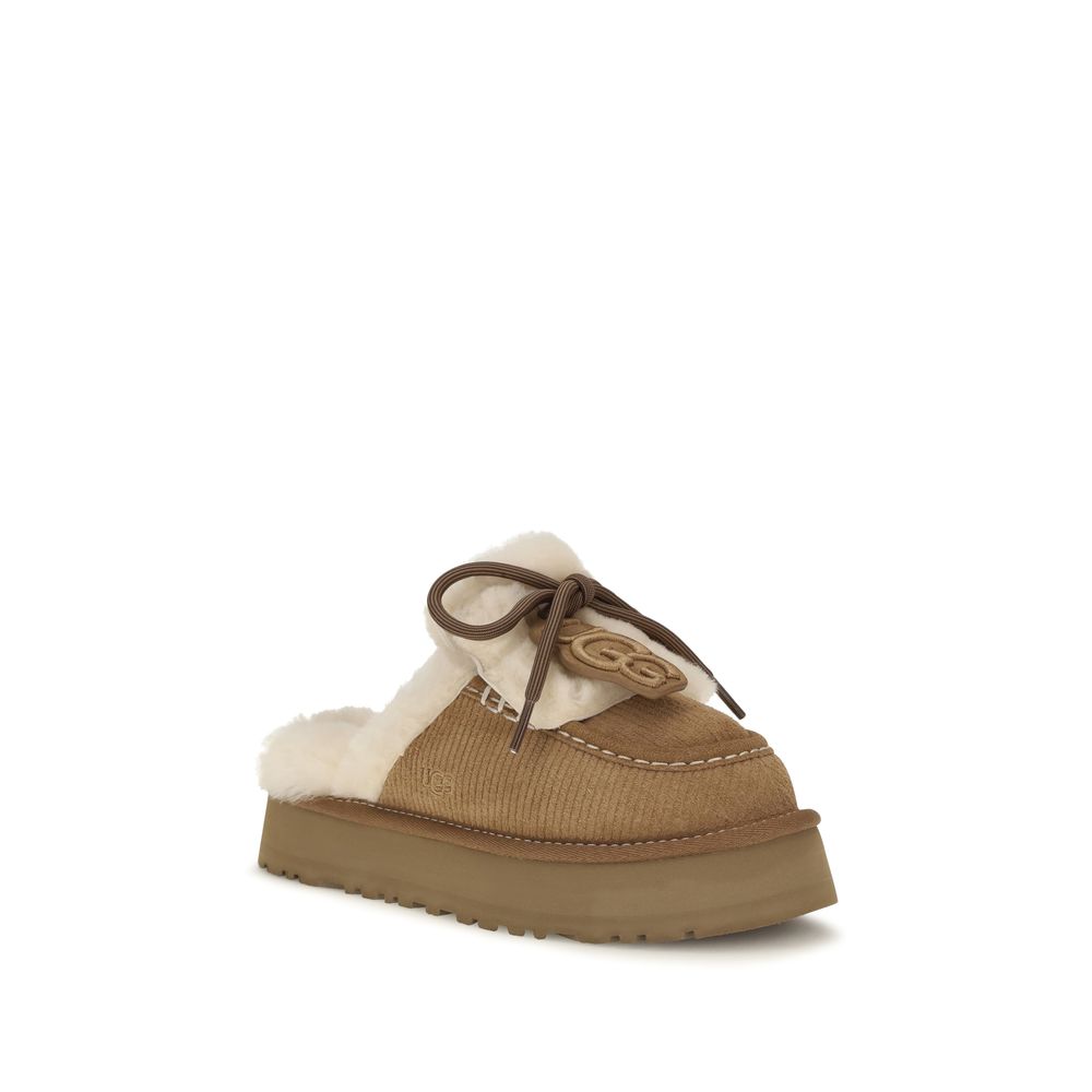 UGG Brown Suede Leather Women's Slippers