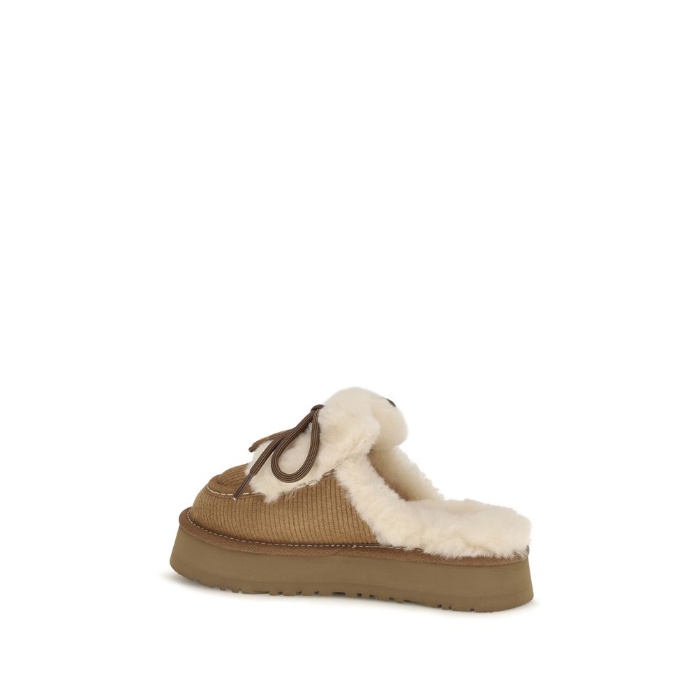 UGG Brown Suede Leather Women's Slippers