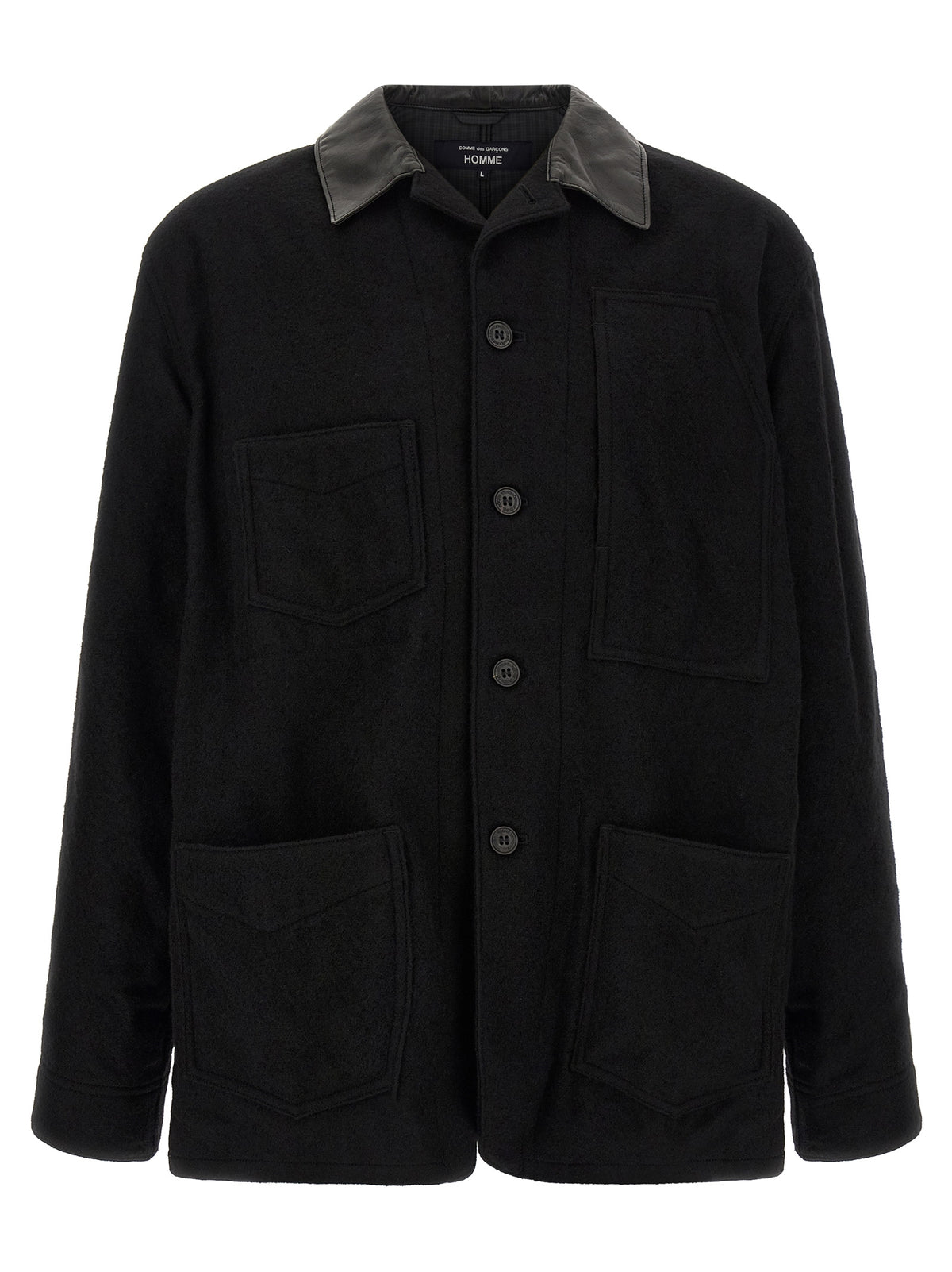 Comme Des Garçons Black Wool Full-Length Men's Jacket