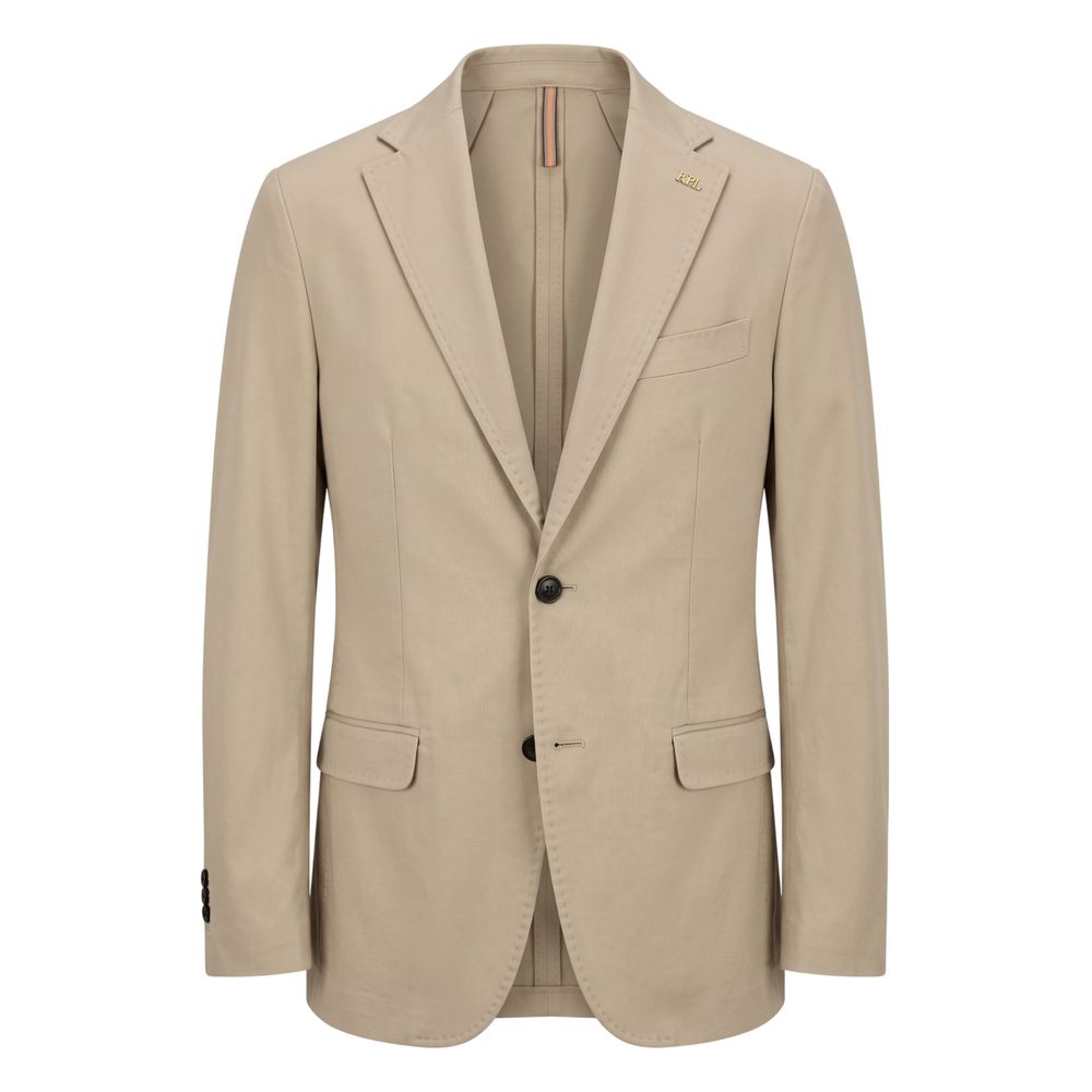 Roberto Pepe Luxury Beige Cotton Men Men's Jacket
