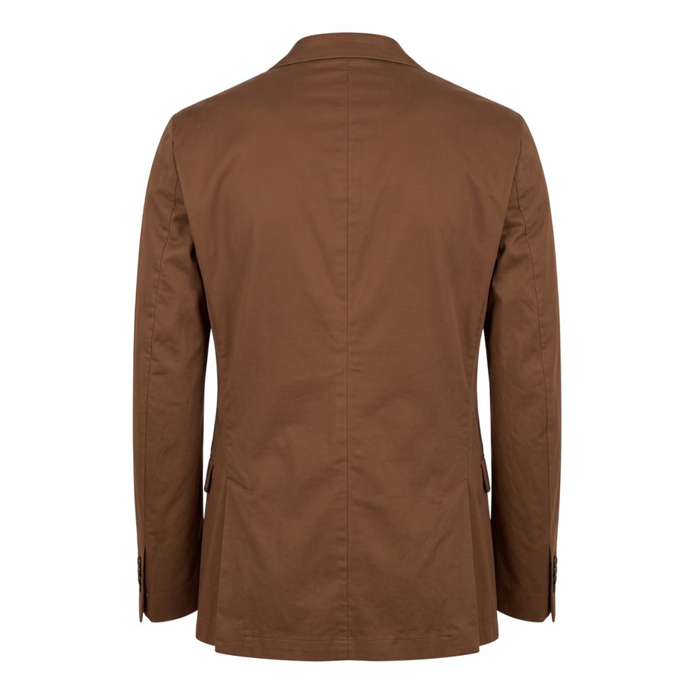 Roberto Pepe Luxury Brown Cotton Men's Men's Jacket