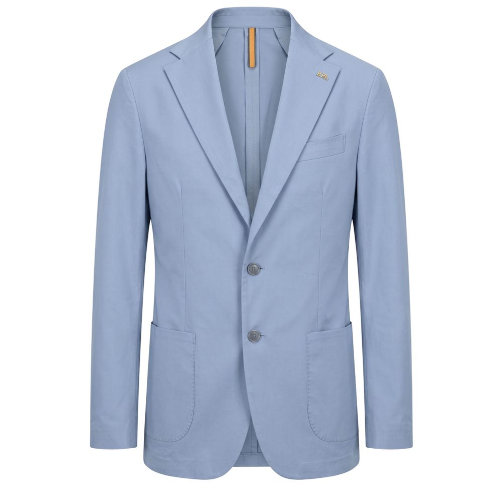 Roberto Pepe Luxury Light Blue Cotton Men Men's Jacket