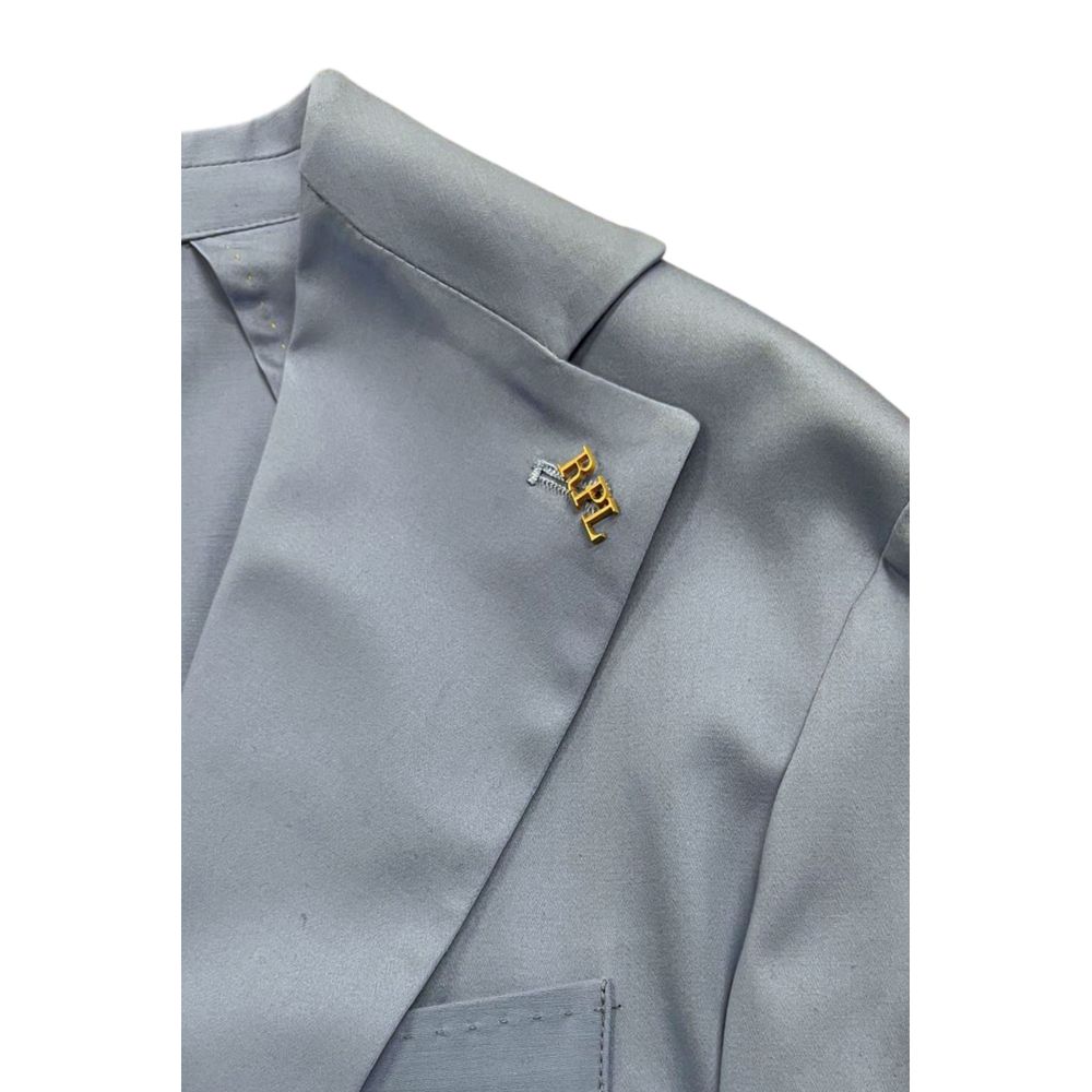 Roberto Pepe Luxury Light Blue Cotton Men Men's Jacket