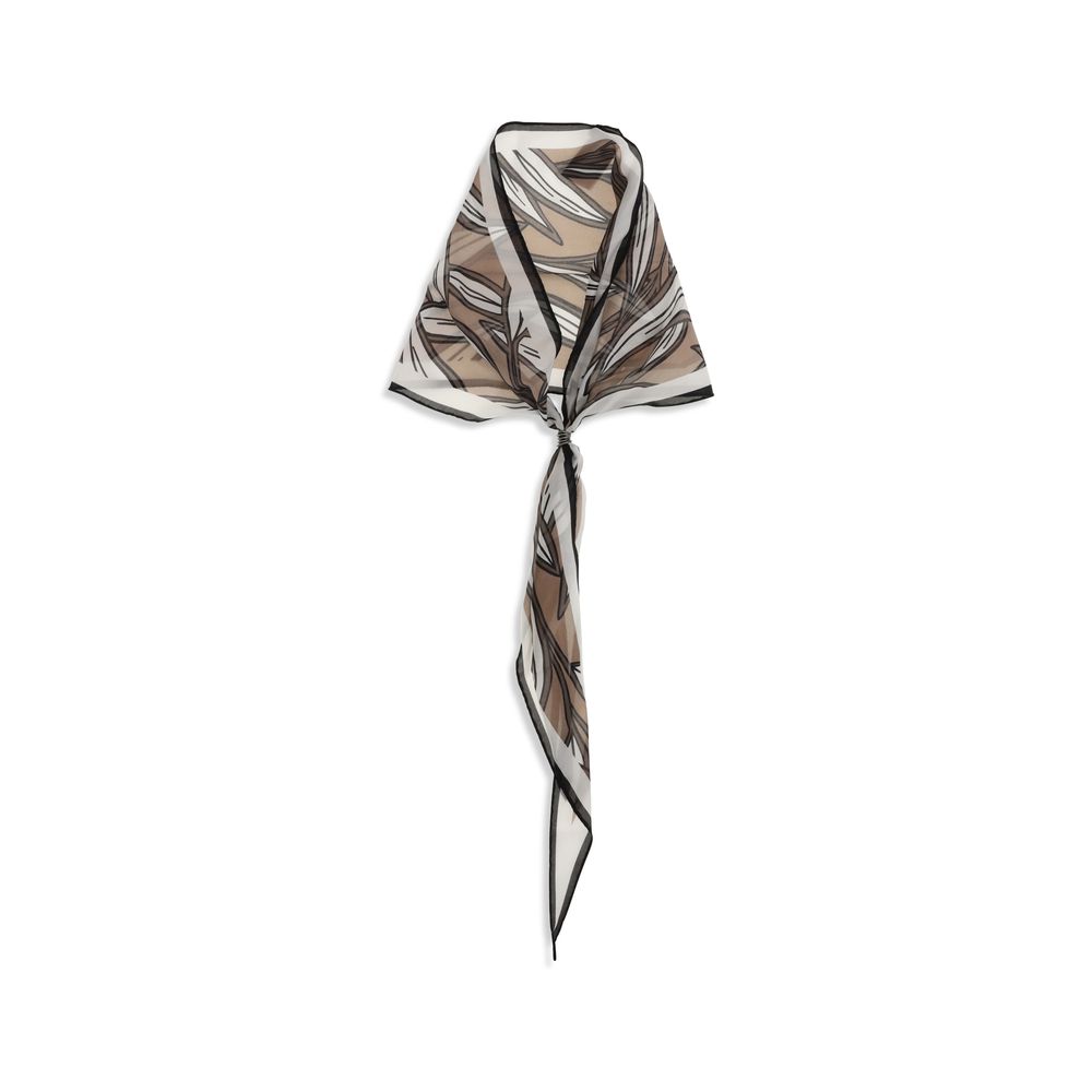 Brunello Cucinelli Beige Silk Women's Foulard