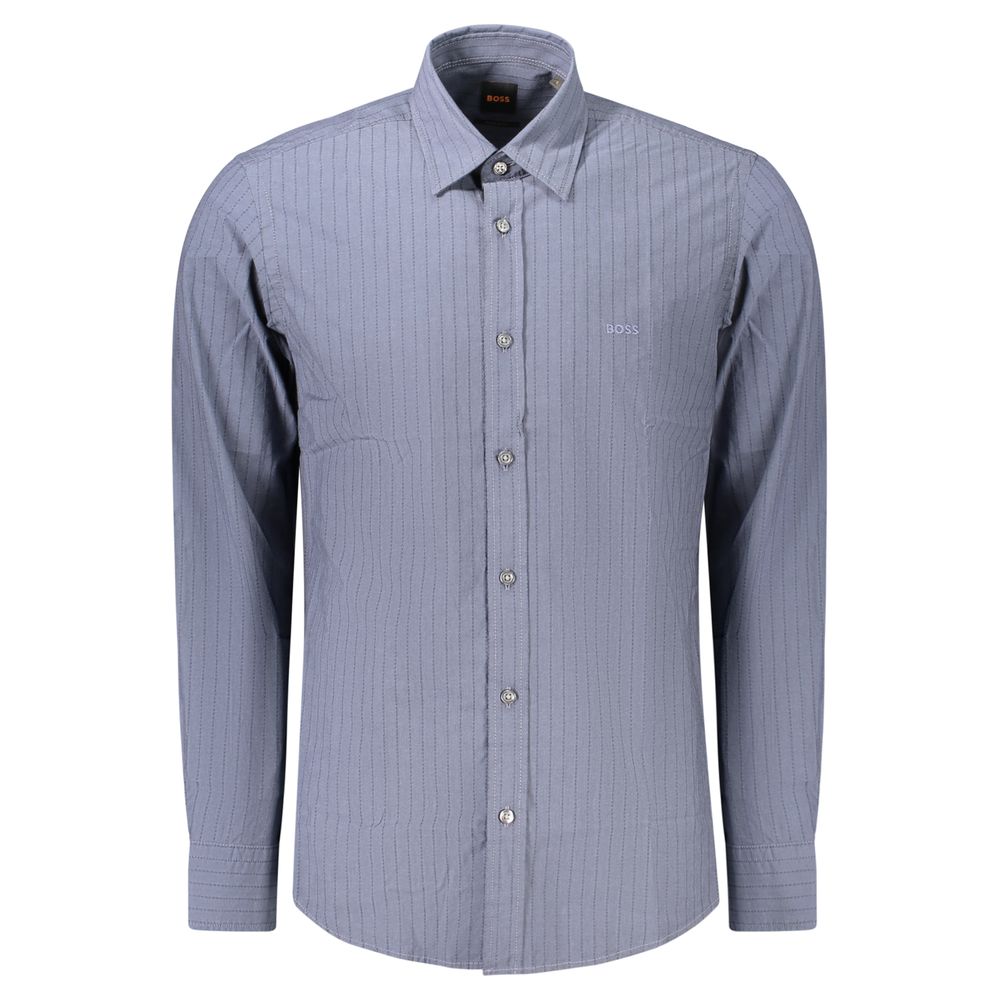 Hugo Boss Blue Cotton Mens Men's Shirt